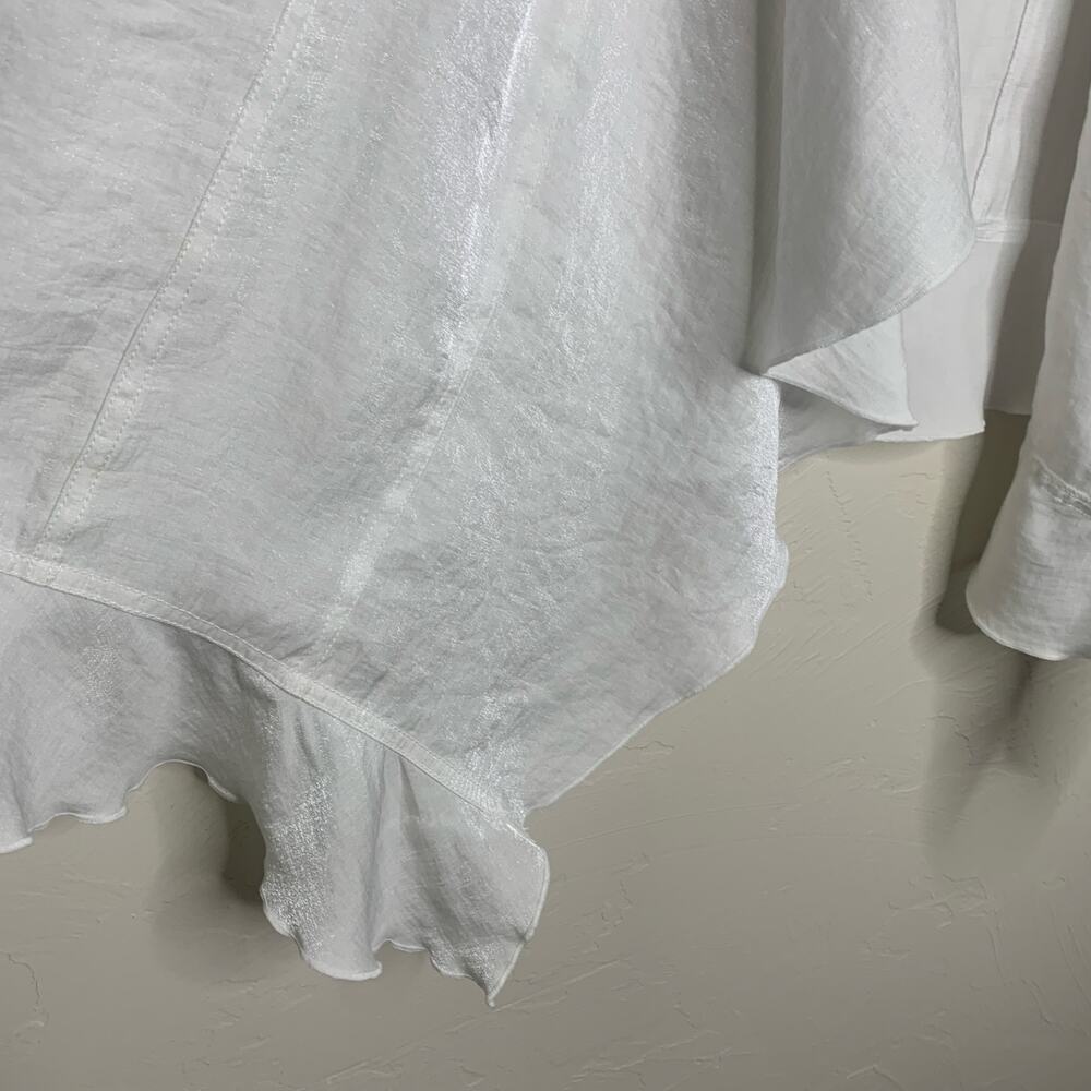 Ruby Rd. White Waterfall Jacket Open Front Sz 22w - image 7